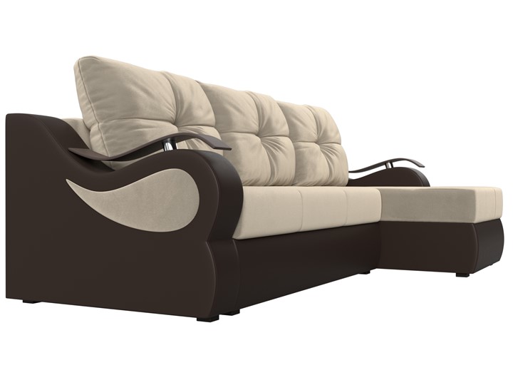 Угловой диван Меркурий, Бежевый/коричневый (вельвет/экокожа) в Тамбове - изображение 2