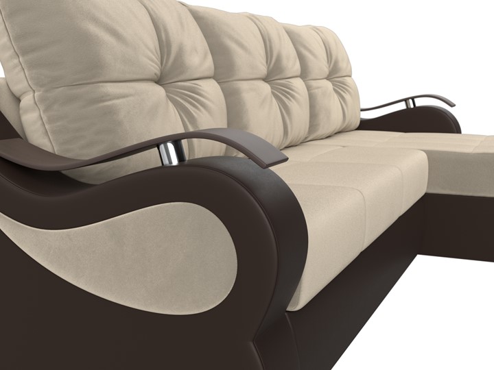 Угловой диван Меркурий, Бежевый/коричневый (вельвет/экокожа) в Тамбове - изображение 3