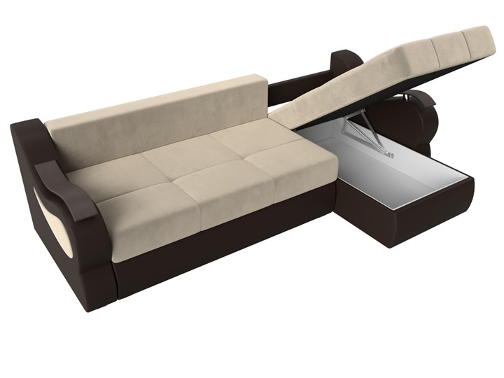 Угловой диван Меркурий, Бежевый/коричневый (вельвет/экокожа) в Тамбове - изображение 6