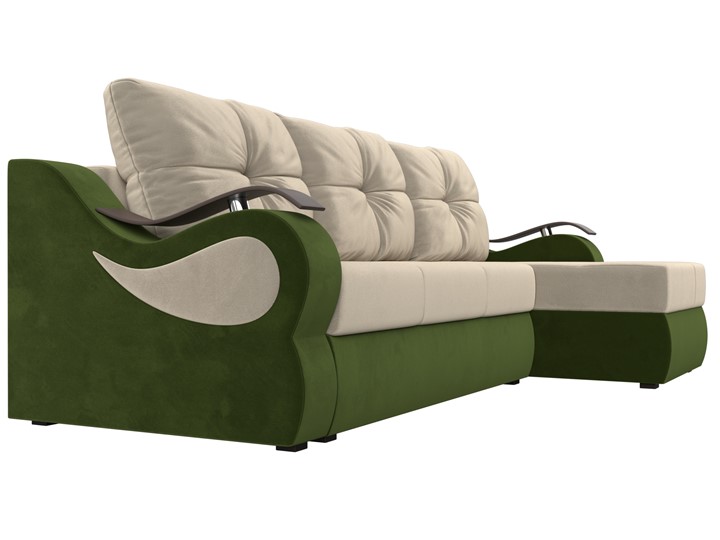 Угловой диван Меркурий, Бежевый/зеленый (вельвет) в Тамбове - изображение 2