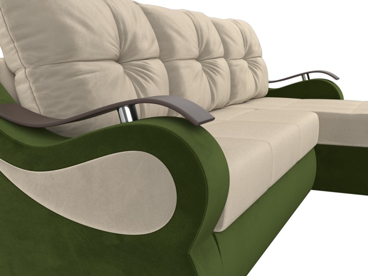Угловой диван Меркурий, Бежевый/зеленый (вельвет) в Тамбове - изображение 3