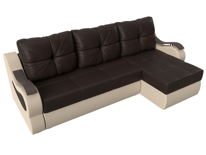 Угловой диван Меркурий, Коричневый/бежевый (экокожа) в Тамбове - изображение 4