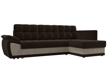 Угловой диван для гостиной Нэстор прайм, Коричневый/Бежевый (микровельвет) в Тамбове