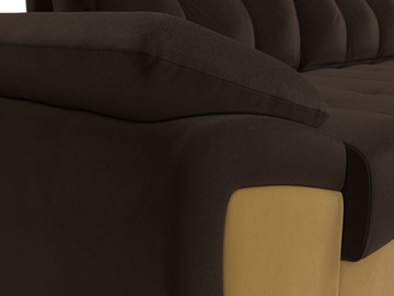 Угловой раскладной диван Нэстор прайм, Коричневый/Желтый (микровельвет) в Тамбове - предосмотр 5