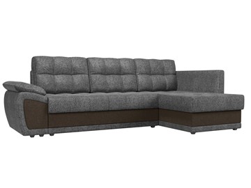 Угловой диван для гостиной Нэстор прайм, Серый/Коричневый (рогожка) в Тамбове