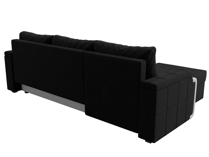 Угловой диван с оттоманкой Николь лайт, Черный/Белый (микровельвет/экокожа) в Тамбове - изображение 8