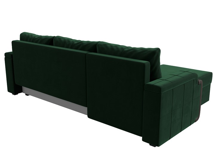 Угловой диван с оттоманкой Николь лайт, Зеленый/Коричневый (велюр/экокожа) в Тамбове - изображение 8