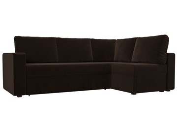 Угловой диван для гостиной Оливер, Коричневый (микровельвет) в Тамбове