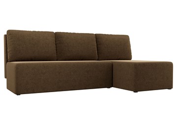 Угловой раскладной диван Поло, Коричневый (микровельвет) в Тамбове