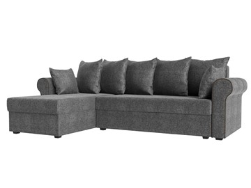 Угловой диван с оттоманкой Рейн, Серый/Коричневый (рогожка) в Тамбове