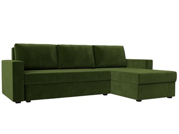Угловой диван с оттоманкой Траумберг Лайт, Зеленый (микровельвет) в Тамбове