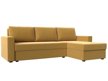 Угловой диван с оттоманкой Траумберг Лайт, Желтый (микровельвет) в Тамбове