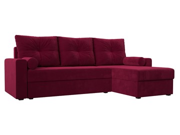 Угловой раскладной диван Верона Лайт, Бордовый (микровельвет) в Тамбове