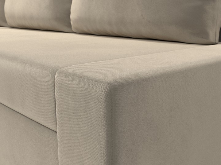 Угловой раскладной диван Версаль, Бежевый/Коричневый (микровельвет) в Тамбове - изображение 3