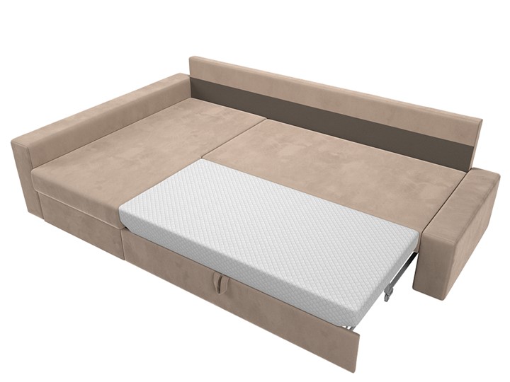 Угловой диван для гостиной Версаль, Бежевый/Коричневый (велюр) в Тамбове - изображение 5