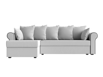 Угловой диван с оттоманкой Рейн, Белый/Черный (экокожа) в Тамбове - предосмотр 1