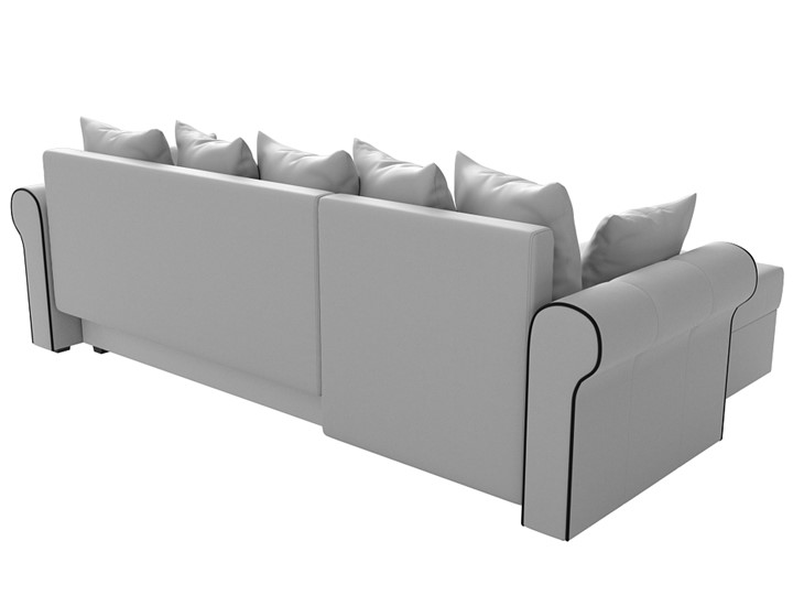Угловой диван с оттоманкой Рейн, Белый/Черный (экокожа) в Тамбове - изображение 8