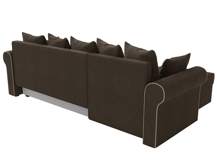 Угловой диван с оттоманкой Рейн, Коричневый/Бежевый (рогожка) в Тамбове - изображение 8