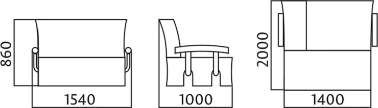 Прямой диван Аккордеон с боковинами, спальное место 1400 в Тамбове - изображение 4