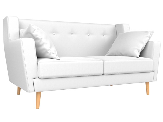 Прямой диван Брайтон 2, Белый (экокожа) в Тамбове - изображение