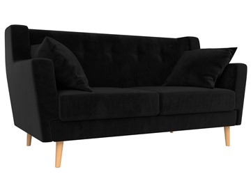Прямой диван Брайтон 2, Черный (микровельвет) в Тамбове