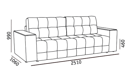 Прямой диван Элегант БД 2022 в Тамбове - изображение 4