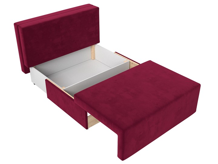 Прямой диван Лагуна, Бордовый/Черный (Микровельвет) в Тамбове - изображение 1
