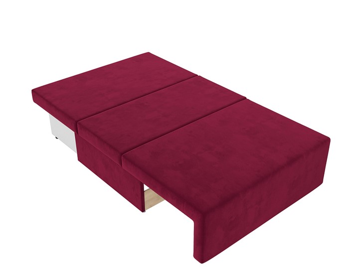 Прямой диван Лагуна, Бордовый/Черный (Микровельвет) в Тамбове - изображение 2