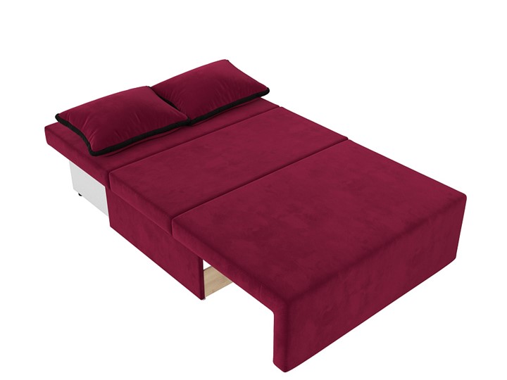 Прямой диван Лагуна, Бордовый/Черный (Микровельвет) в Тамбове - изображение 3