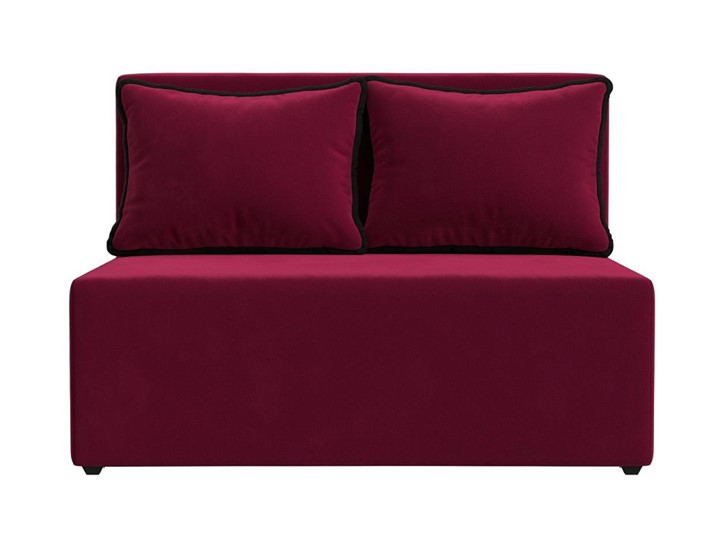 Прямой диван Лагуна, Бордовый/Черный (Микровельвет) в Тамбове - изображение 4