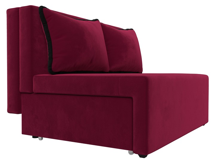 Прямой диван Лагуна, Бордовый/Черный (Микровельвет) в Тамбове - изображение 5
