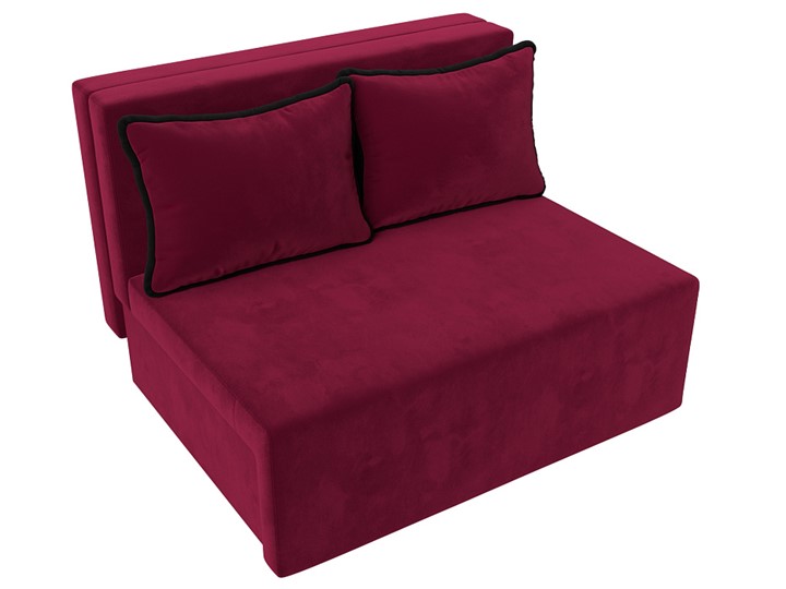 Прямой диван Лагуна, Бордовый/Черный (Микровельвет) в Тамбове - изображение 6