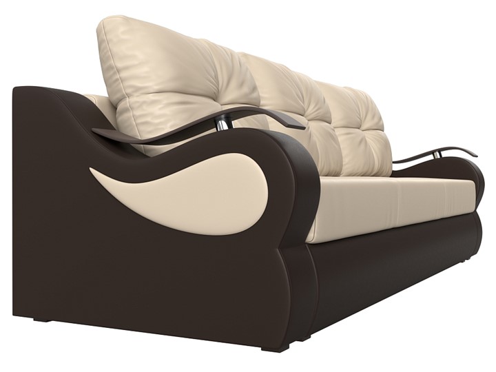 Прямой диван Меркурий еврокнижка, Бежевый/коричневый (экокожа) в Тамбове - изображение 2