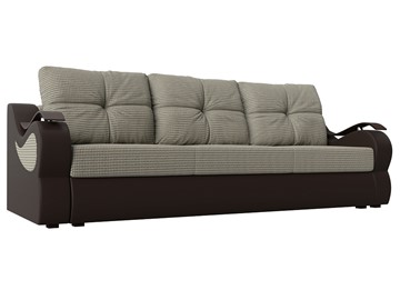 Прямой диван Меркурий еврокнижка, Корфу 02 (рогожка)/коричневый (экокожа) в Тамбове