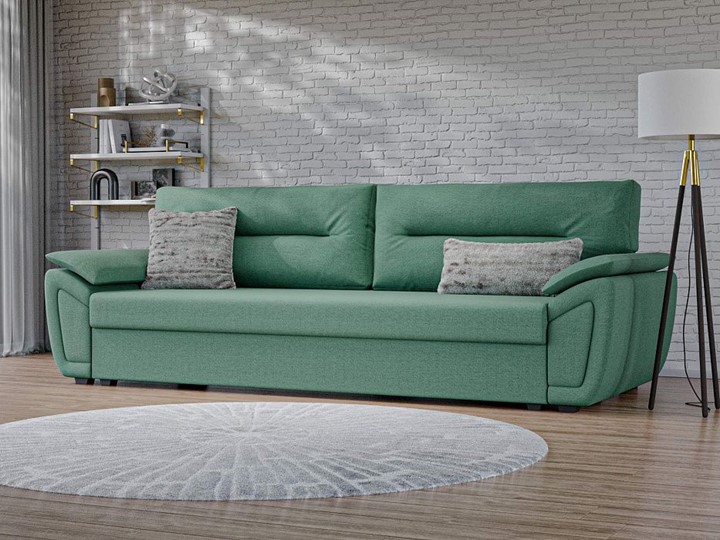 Прямой диван Нэстор Лайт, Амур зеленый (рогожка) в Тамбове - изображение 7
