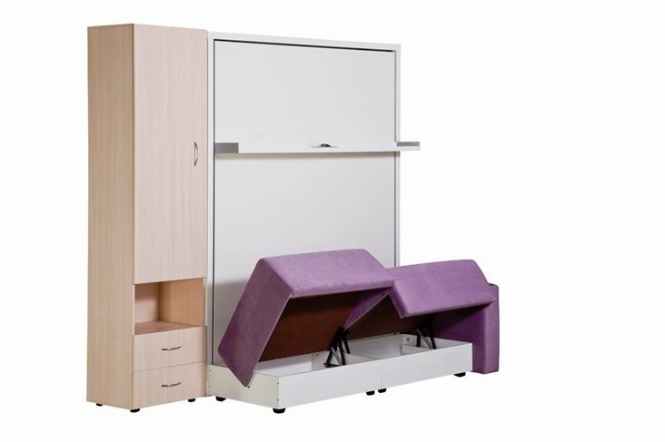 Диван Кровать-трансформер Smart (ШЛ+КД 1400+ШП), 2 шкафа, без подлокотников в Тамбове - изображение 4