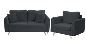 Комплект мебели Бертон графит диван+ кресло в Тамбове