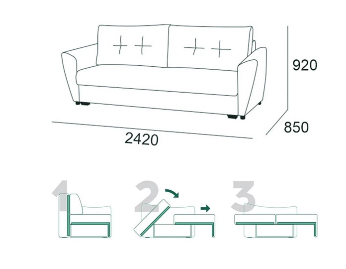 Прямой диван Мальта 1 К БД в Тамбове - изображение 5