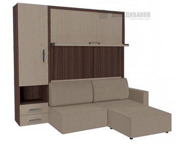 Подъемная кровать Кровать-трансформер Smart (ШЛ+КД 1400+Пуф), шкаф левый, правый подлокотник в Тамбове