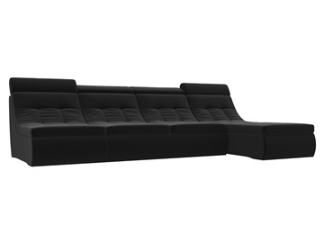 Модульный угловой диван Холидей люкс, Черный (микровельвет) в Тамбове