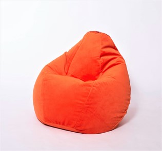 Кресло-мешок Груша большое, велюр однотон, оранжевое в Тамбове