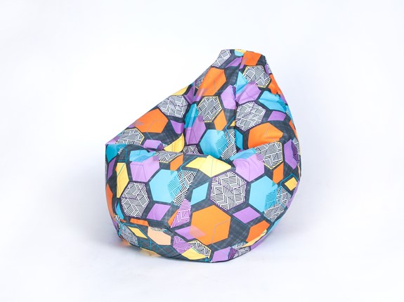 Кресло-мешок Груша среднее, велюр принт, геометрия в Тамбове - изображение