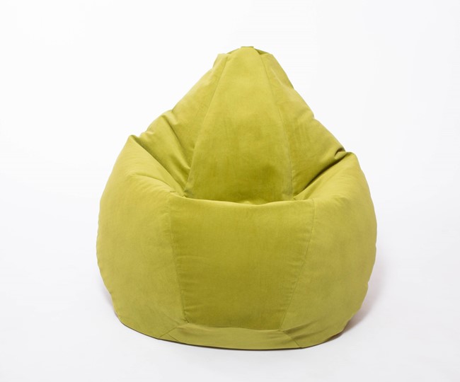 Кресло-мешок Груша малое, велюр однотон, травянное в Тамбове - изображение 1
