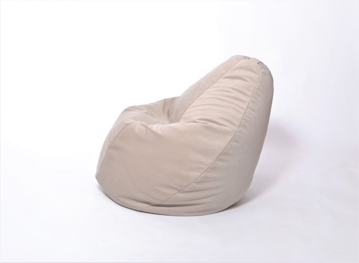 Кресло-мешок Груша малое, велюр однотон, бежевое в Тамбове - изображение 2