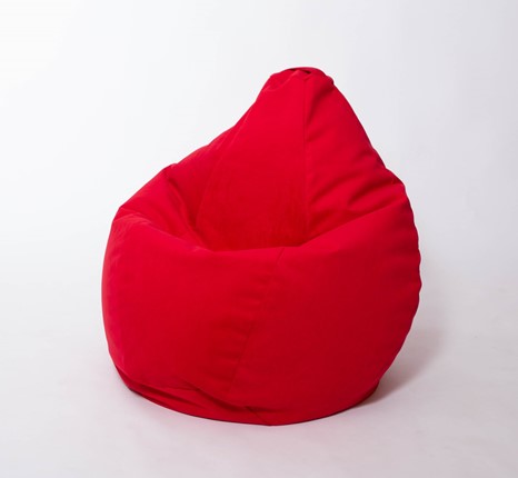 Кресло-мешок Груша большое, велюр однотон, красное в Тамбове - изображение