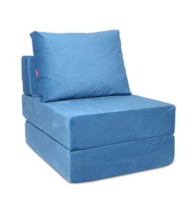 Бескаркасное кресло Окта, велюр синий в Тамбове - предосмотр