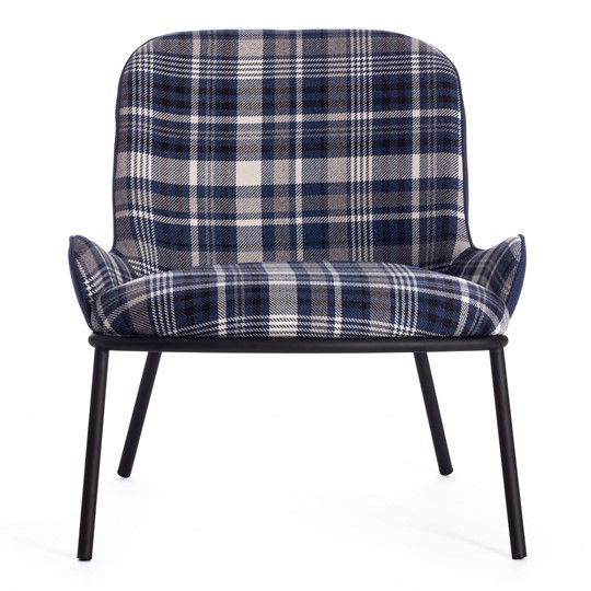 Кресло DUKEN (mod. 0179322) металл/ткань, 79х59х66 см, синий/синяя шотландка/черный в Тамбове - изображение 4