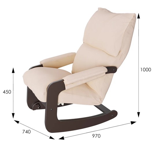Кресло качалка Модель 81, ткань макс 100, каркас венге в Тамбове - изображение 1