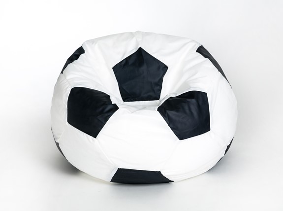 Кресло-мешок Мяч большой, бело-черный в Тамбове - изображение