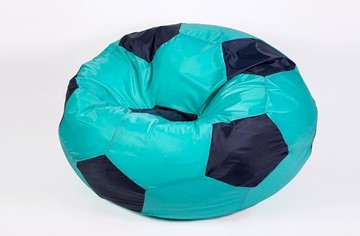 Кресло-мешок Мяч большой, бирюзово-черный в Тамбове